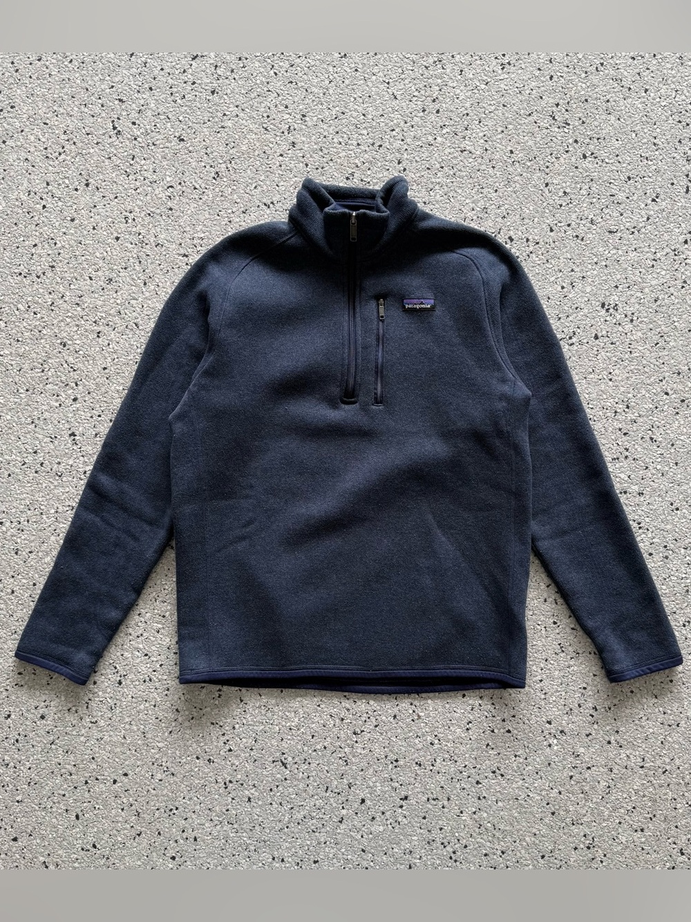 Patagonia Half Zip Men's Fleece Jacket Polyester Pullover Navy Blue Size Medium